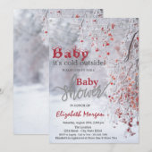Invitation C'est le Baby shower de neige Cold Winter Wonderla (Devant / Derrière)