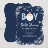 Invitation C'est le Baby shower de Noël de A Boy Père Noël (Devant / Derrière)
