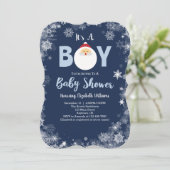 Invitation C'est le Baby shower de Noël de A Boy Père Noël (Debout devant)