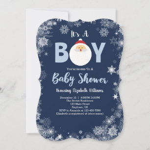 Invitation C'est le Baby shower de Noël de A Boy Père Noël