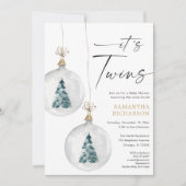 Invitation C'est le baby shower de Noël de Twins Winter (Devant)