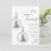 Invitation C'est le baby shower de Noël de Twins Winter (Debout devant)