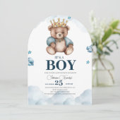 Invitation C'EST LE Baby shower D'Ours GARÇON (Debout devant)