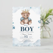 Invitation C'EST LE Baby shower D'Ours GARÇON (Debout devant)