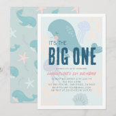 Invitation C'est le Big One Blue Whale 1er anniversaire (Devant / Derrière)