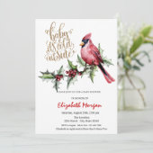 Invitation C'est le Cardinal Rouge froid Holly Berry Baby sho (Debout devant)