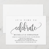 Invitation C'est le moment de célébrer, fête de mariage en fu (Devant / Derrière)