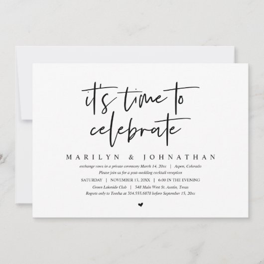 Invitation C'est le moment de célébrer, Mariage Fuite Party I (Devant)