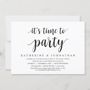 Invitation C'est le moment de célébrer, mariage intime et fêt