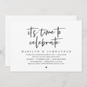 Invitation C'est le moment de célébrer, mariage intime fête I (Devant / Derrière)