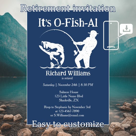 Invitation C'est le Parti de la retraite des pêcheurs d'Ofish