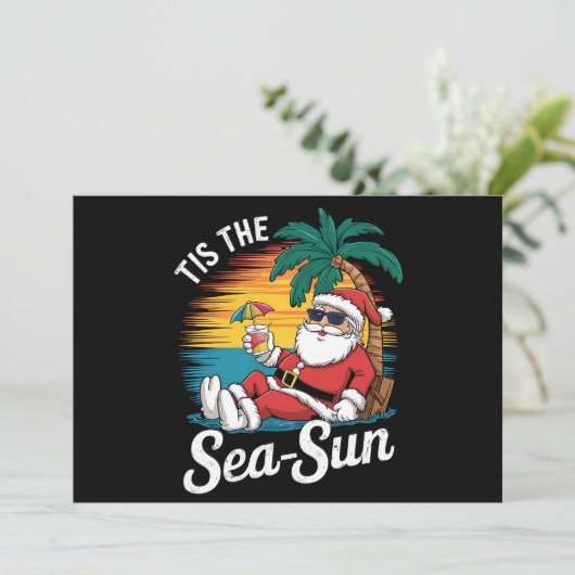 Invitation C'Est Le Sea Sun Père Noël Beach Noël En Juy (Debout devant)