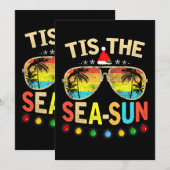 Invitation C'Est Le Sea Sun Père Noël Beach Noël Été À Ju (Devant / Derrière)