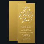 Invitation C'est le temps de la fête 40e anniversaire simple<br><div class="desc">C'est le temps de la fête 40e Quarantième Fête d'anniversaire Invitation simple et élégante comprend un design minimaliste avec le texte "C'est le temps de la fête !" en typographie de calligraphie blanche moderne et personnalisé ci-dessous avec votre texte personnalisé. Le style de police de texte éditable et la couleur...</div>
