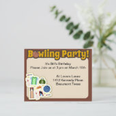 Invitation C'Est Le Temps De La Soirée De Bowling (Debout devant)