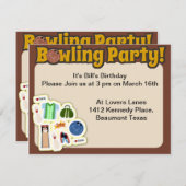 Invitation C'Est Le Temps De La Soirée De Bowling (Devant / Derrière)