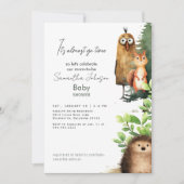 Invitation C'est le temps de presque aller Baby shower animal (Devant)