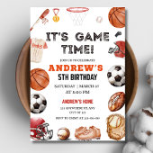 Invitation C'est le temps du jeu Anniversaire Basketball Foot