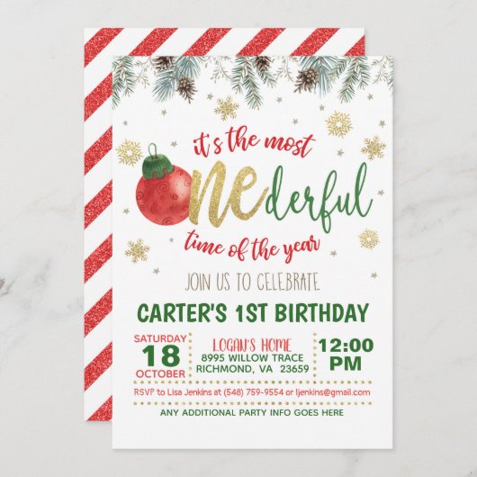 Invitation C'est le temps le plus unique de l'année Anniversa (Devant / Derrière)