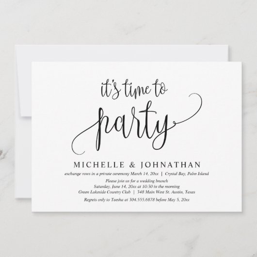 Invitation C'est l'heure de faire la fête, Célébration de mar (Devant)