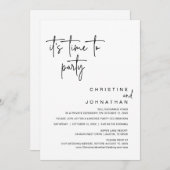 Invitation C'est l'heure de faire la fête, dîner Mariage Elop (Devant / Derrière)