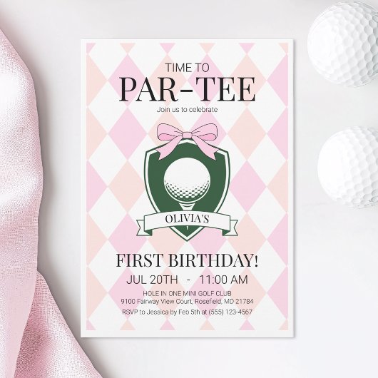 Invitation C'est l'heure de faire la fête du premier annivers