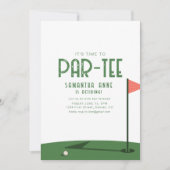 Invitation C'est l'heure de faire la fête Golf Thème Retraite (Devant)