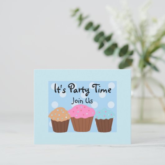 Invitation C'est l'heure de la fête (Debout devant)