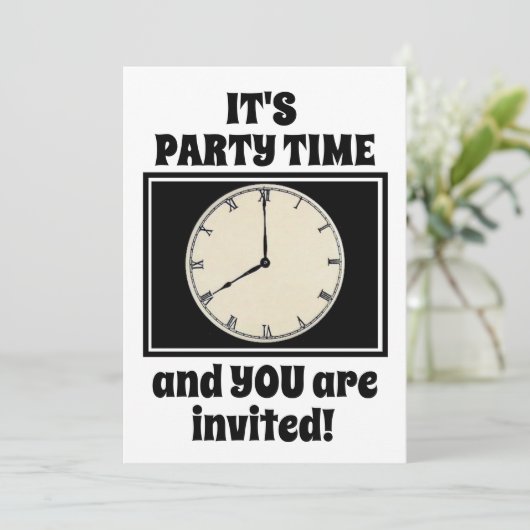 Invitation C'est l'heure de la fête (Debout devant)