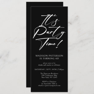 Invitation C'est l'heure de la fête 40e fête d'anniversaire S