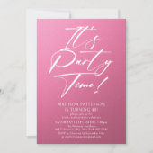 Invitation C'est l'heure de la fête 40e fête d'anniversaire S (Devant)