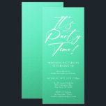 Invitation C'est l'heure de la fête 40e fête d'anniversaire S<br><div class="desc">It's Party Time 40th Quarantième anniversaire Party Simple Elegant Invitation Invitation présente un design minimaliste avec le texte "It's Party Time!" dans la typographie de script de calligraphie blanche moderne et personnalisé ci-dessous avec votre texte personnalisé. Le style et la couleur de police de texte modifiables peuvent être changés avec...</div>