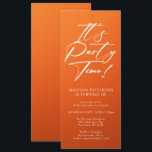 Invitation C'est l'heure de la fête 40e fête d'anniversaire S<br><div class="desc">It's Party Time 40th Quarantième anniversaire Party Simple Elegant Invitation Invitation présente un design minimaliste avec le texte "It's Party Time!" dans la typographie de script de calligraphie blanche moderne et personnalisé ci-dessous avec votre texte personnalisé. Le style et la couleur de police de texte modifiables peuvent être modifiés avec...</div>