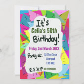 Invitation C'est l'heure de la fête 50e anniversaire personna (Dos)