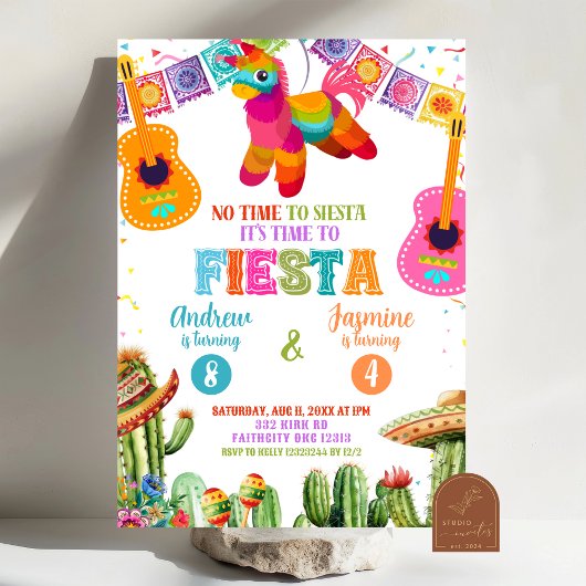 Invitation C'est l'heure de la fête d'anniversaire conjointe