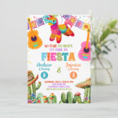 Invitation C'est l'heure de la fête d'anniversaire conjointe (Debout devant)