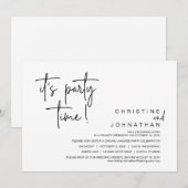 Invitation C'est l'heure de la fête, le dîner Mariage Elopeme (Devant / Derrière)