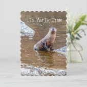 Invitation C'est l'heure de la fête, Otter, Invitation, Anniv (Debout devant)