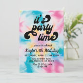 Invitation C'est l'heure de la fête Super Tie Dye Anniversair (Debout devant)