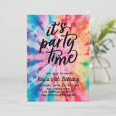 Invitation C'est l'heure de la fête Super Tie Dye Anniversair (Debout devant)
