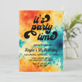 Invitation C'est l'heure de la fête Super Tie Dye Anniversair (Debout devant)