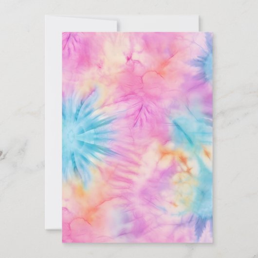 Invitation C'est l'heure de la fête Super Tie Dye Anniversair (Dos)