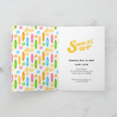 Invitation C'est l'heure de surfer Fête d'anniversaire fille (Intérieur)