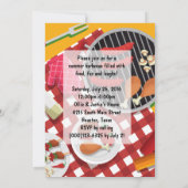 Invitation C'est l'heure du barbecue, le barbecue d'été (Dos)