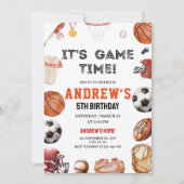 Invitation C'est l'heure du jeu Anniversaire de basket-ball d (Devant)