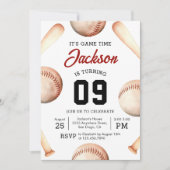 Invitation C'est l'heure du jeu Baseball fête d'anniversaire (Devant)