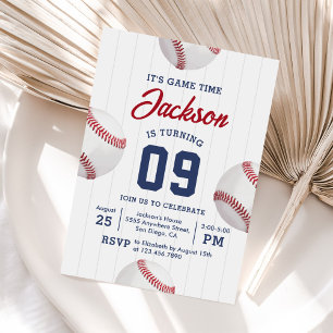 Invitation C'est l'heure du jeu Baseball fête d'anniversaire