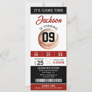 Invitation C'est l'heure du jeu Baseball fête d'anniversaire