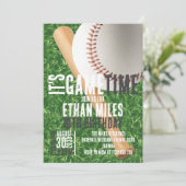 Invitation C'est l'heure du jeu Baseball Sports Anniversaire (Debout devant)