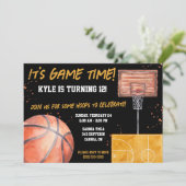 Invitation C'est l'heure du jeu ! Basket-ball à thème fête d' (Debout devant)